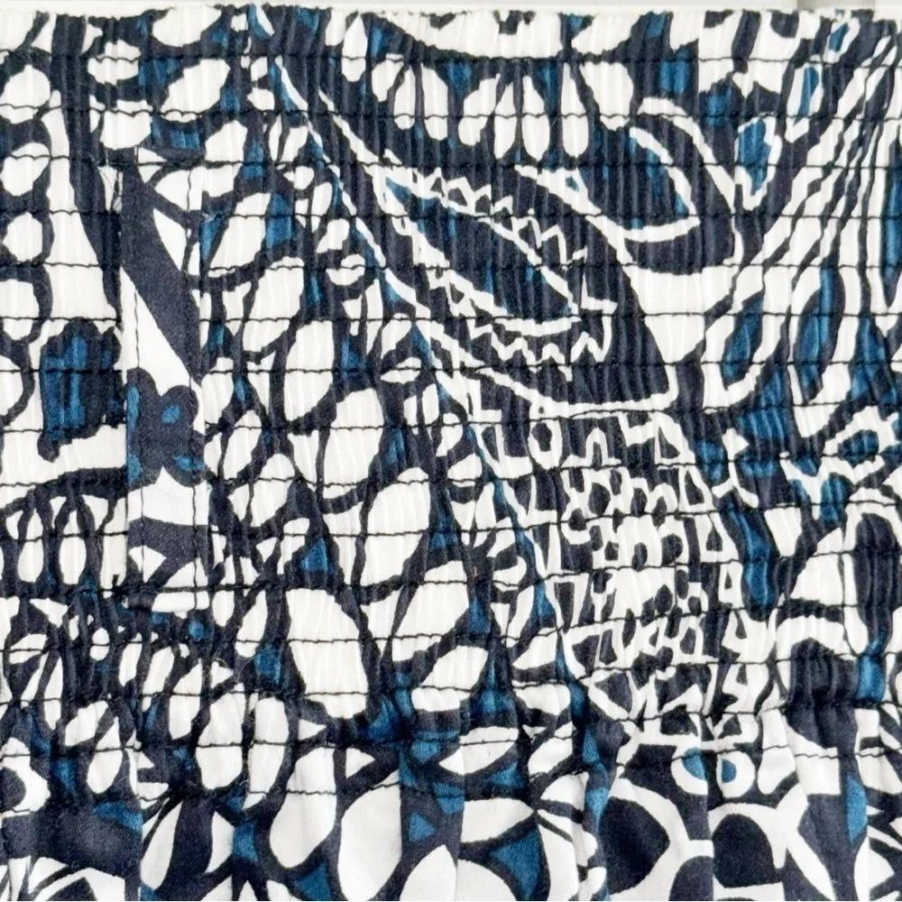 Tyler Böe Paisley Skirt Elastic Waist Lined Sz Medium 21” Black/Blue/White